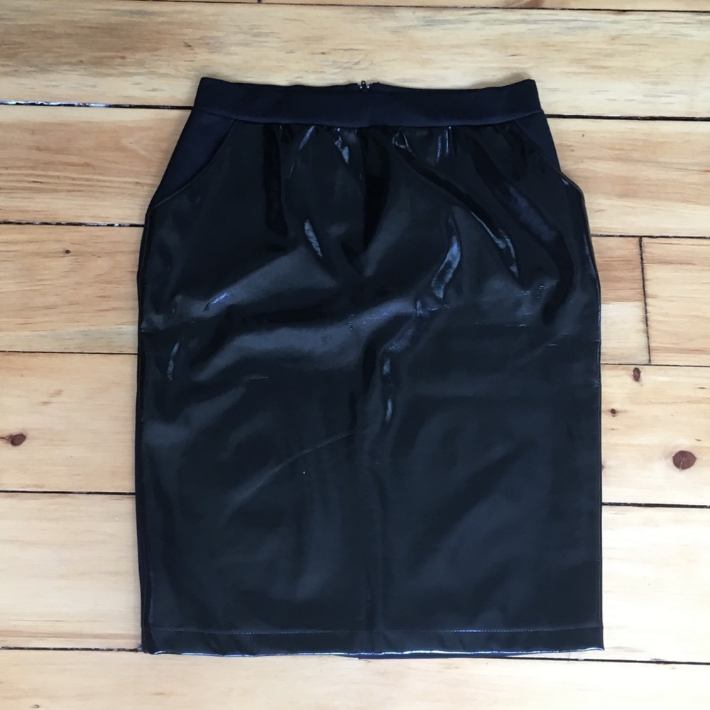 NTW Black Pleather Pencil Skirt